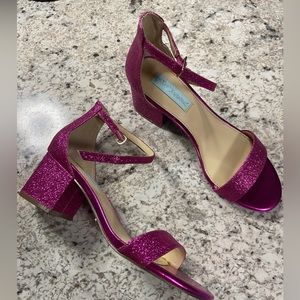 Betsy Johnson Pink Meri Glittered Heels
